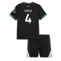 Dres Liverpool Virgil van Dijk #4 Preč pre deti 2024-25 Krátky Rukáv (+ trenírky)